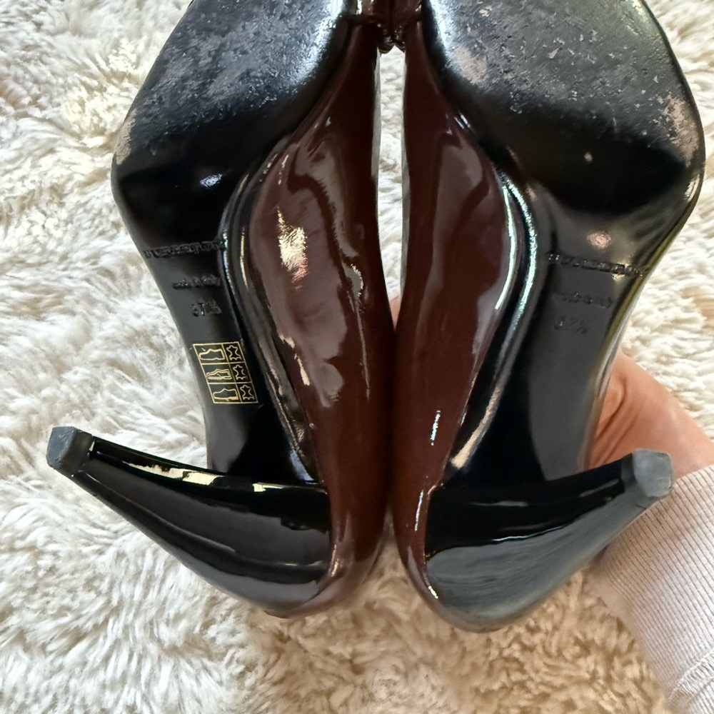 Burberry Dark Brown Patent Leather Heels - Picture 5 of 12